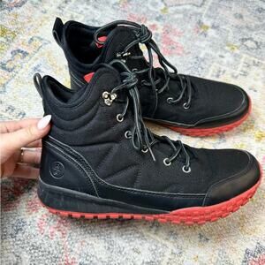 RESERVED FOOTWEAR Luke Sneaker Boot Black Red Men's Size 8.5